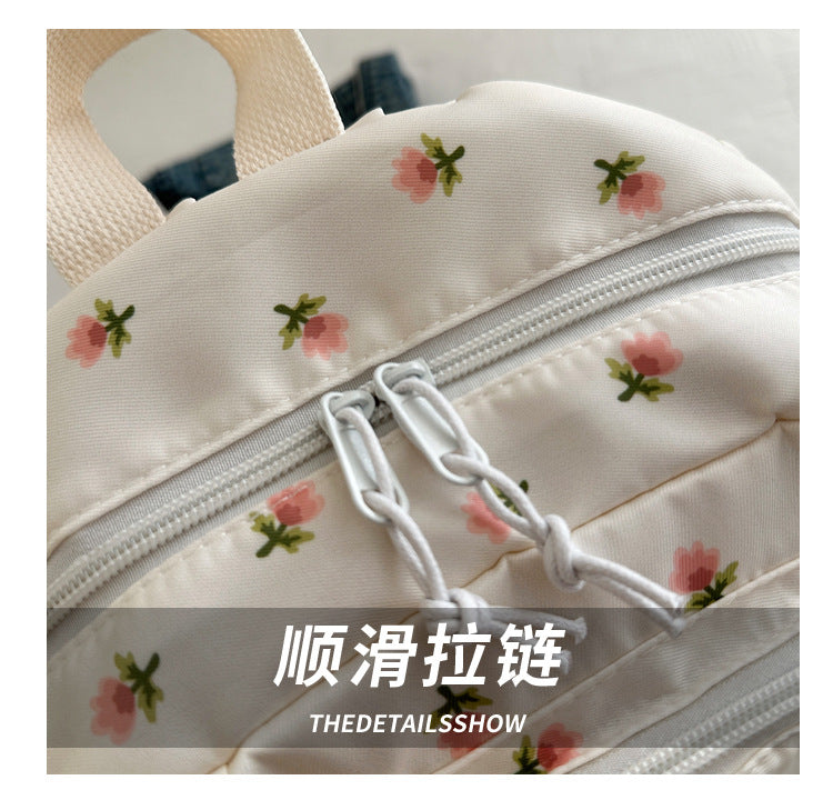 Fashionable and Simple Printed Backpack, Trendy and Trendy, Lightweight, Large-Capacity, Personalized School Bag for Middle School Students, Women's Backpack