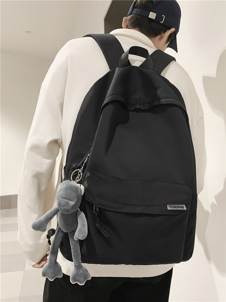 Backpack Men's and Women's Simple Large Capacity Travel Backpack Women's Casual Trendy Cool Junior High School Student Senior high school College Student Schoolbag