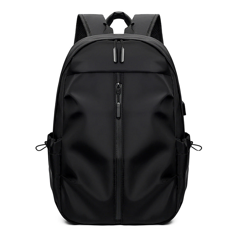 Solid Color Student Schoolbag Large Capacity Junior High School Senior high school College Student Backpack Men's Travel Simple All-match Computer Backpack
