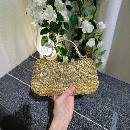 Cross-Border Women's Bags 2025 New European and American Fashion Rhinestone Handbag Ins Internet Celebrity Versatile Chain Evening Bag