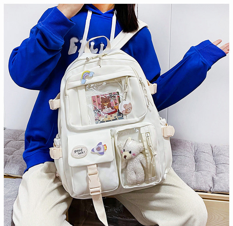 Cute Backpack 2026 New Model Large Capacity Fashionable and Stylish High School Student Schoolbag Female Korean Style Junior High School Student Backpack