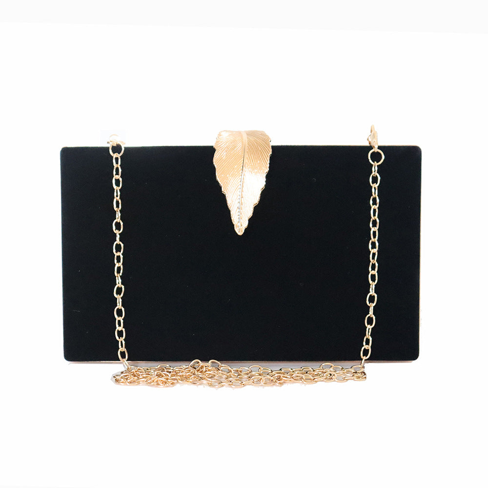 Fashionable Evening Bag, Metal Leaf Evening Bag, Socialite Small Square Bag, Dress with Banquet Clutch Bag
