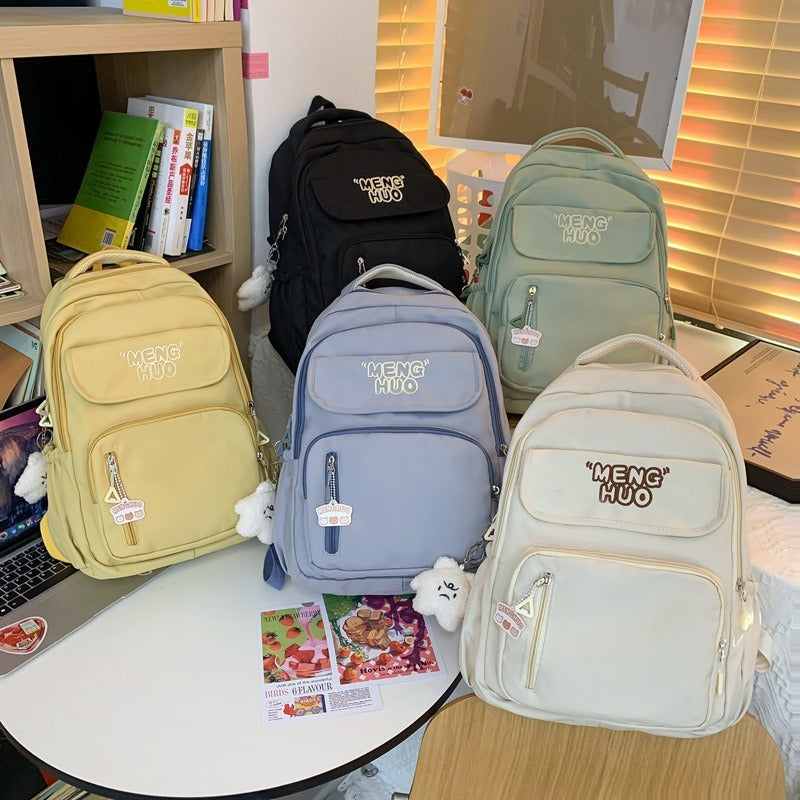 Junior high school Senior high school student schoolbag Korean leisure backpack 2024 autumn new large capacity simple trend backpack