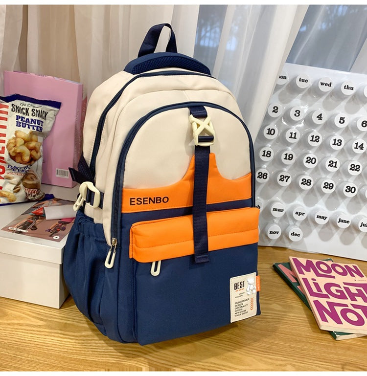 Schoolbag Women's Korean-style Harajuku Backpack Campus Style Junior High School Senior high school Student Schoolbag Simple Fashionable Large Capacity Backpack