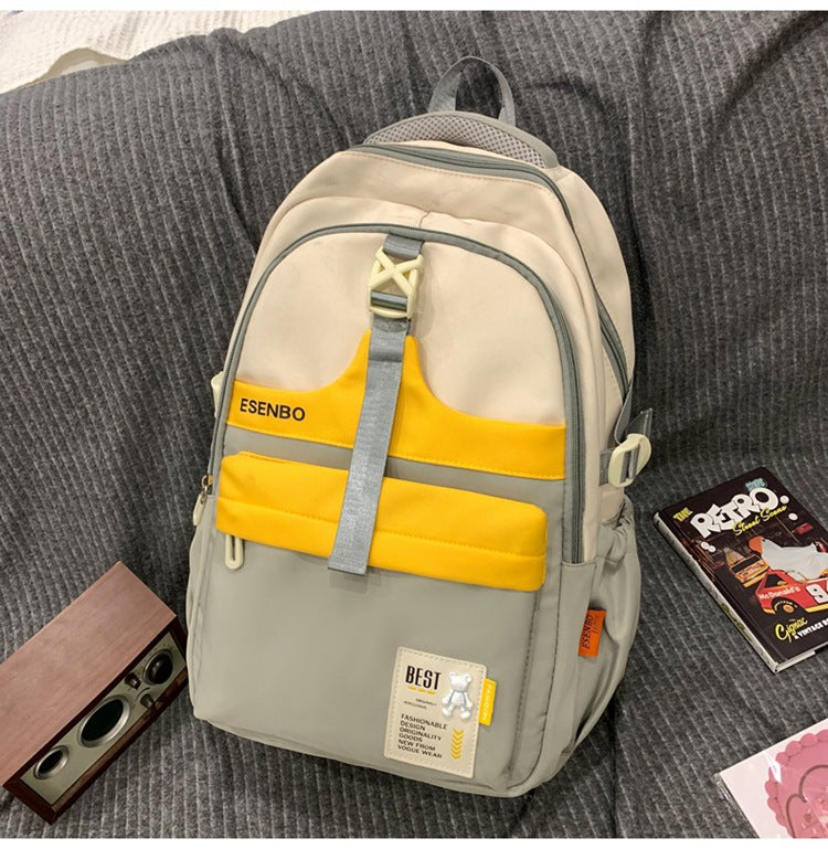 Schoolbag Women's Korean-style Harajuku Backpack Campus Style Junior High School Senior high school Student Schoolbag Simple Fashionable Large Capacity Backpack