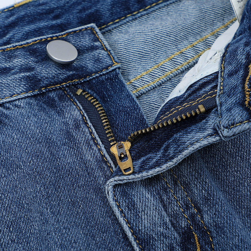 Summer 2022 New Five-point Straight Loose Large Size Chubby Girl Thin Wide Leg High Waist Slimming Denim Shorts for Women