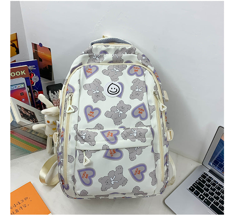 Student Schoolbag Japanese Style Simple Korean Style Backpack for Middle School Students and College Students Girls Cute Casual All-match Backpack