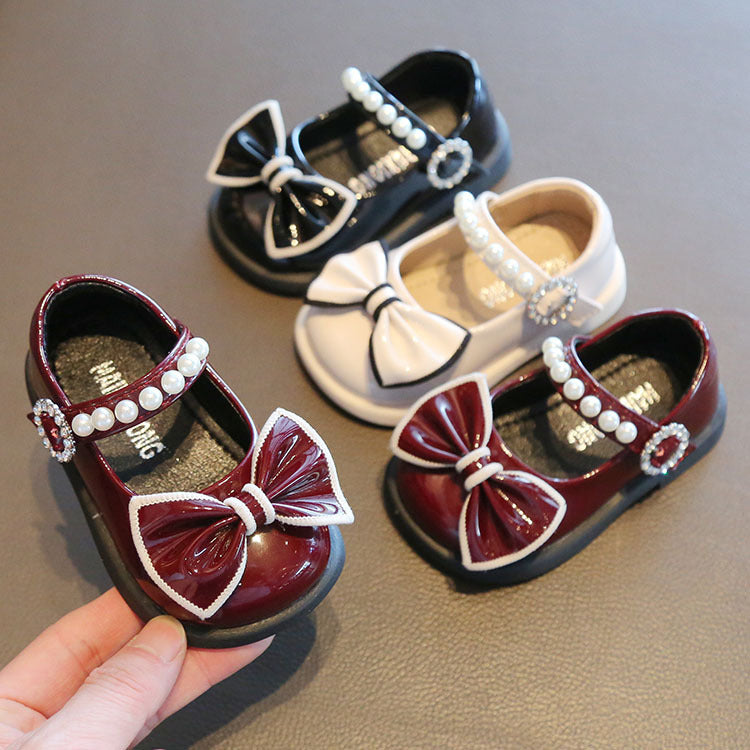 Spring and autumn baby girl's shoes 1-2-year-old Red children's princess shoes non-slip soft bottom baby toddler shoes