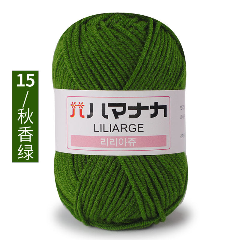 Four and a half two milk cotton 4 strand doll thread Korean cotton medium thick baby wool crochet hand thread wholesale