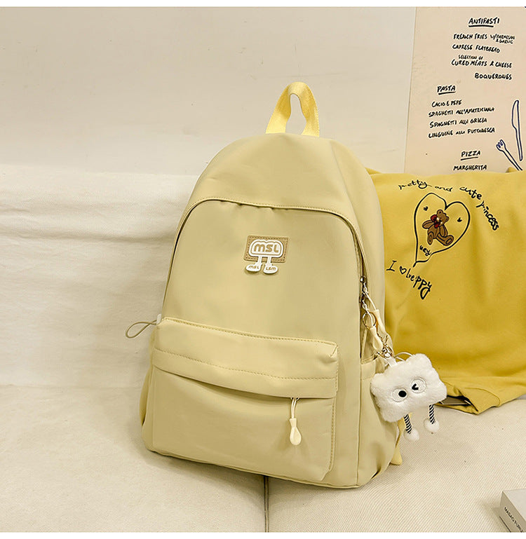 New School Bag Female College Student Large Capacity Backpack Lightweight Simple Short-Distance Travel Backpack High School Student School Bag