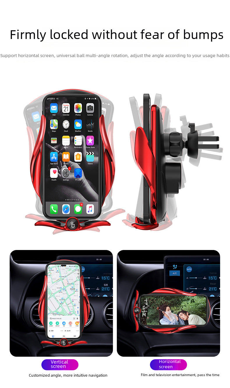 Magic clip M123 car wireless charger mobile phone bracket automatic induction electric clamping navigation bracket car bracket