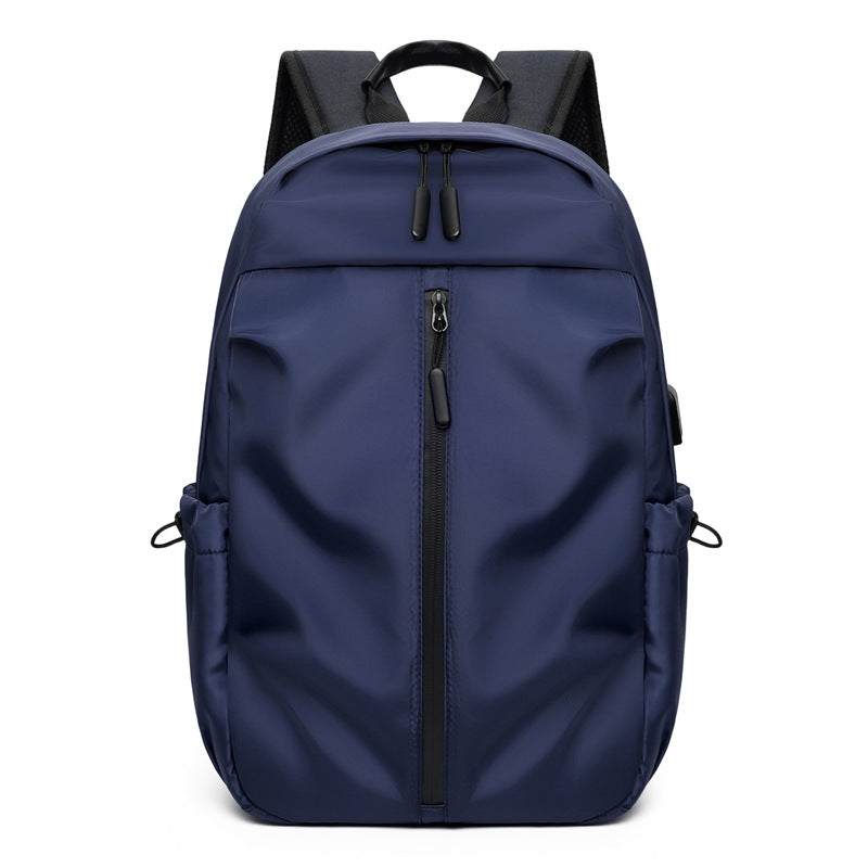 Solid Color Student Schoolbag Large Capacity Junior High School Senior high school College Student Backpack Men's Travel Simple All-match Computer Backpack