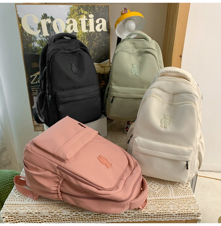 Simple Youth Campus Schoolbag Fashion Trend College Student Backpack Nylon Breathable Class Commuter Women Backpack