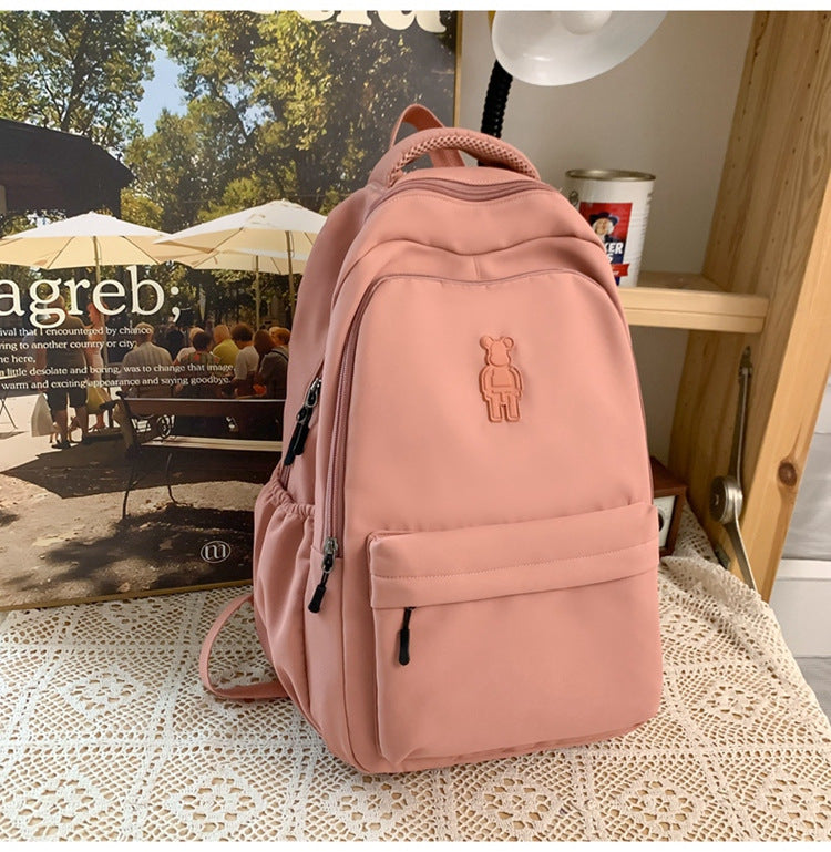 Simple Youth Campus Schoolbag Fashion Trend College Student Backpack Nylon Breathable Class Commuter Women Backpack