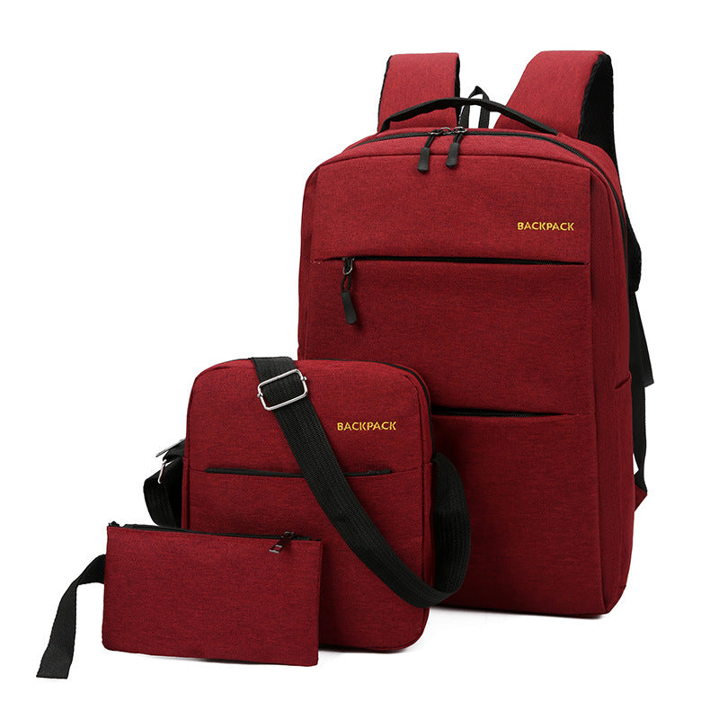 Cross-Border Wholesale Laptop Backpack, Backpack, Casual Three-Piece Gift, Casual School Bag, Men's and Women's Backpack
