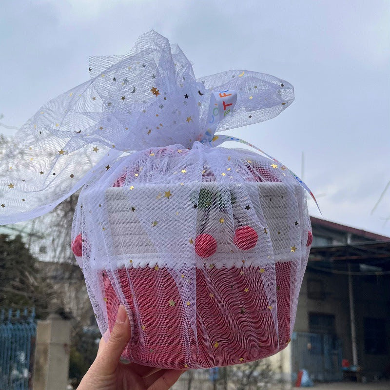 Cute Baby Souvenir, Cute Dog Cotton Thread Woven Bag, Hand-Held Cartoon Small Fresh Basket Bag, Hand-Held Women's Bag