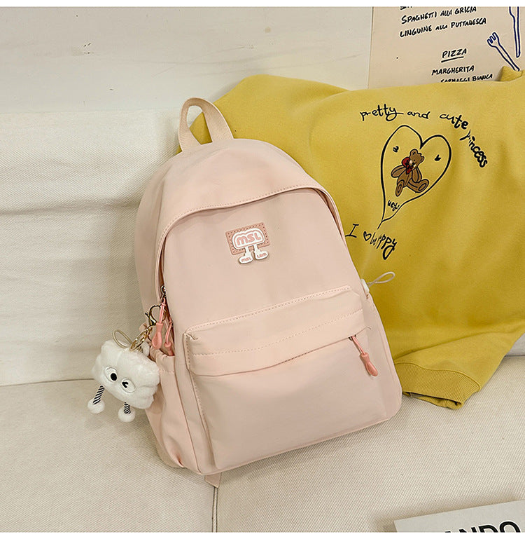 New School Bag Female College Student Large Capacity Backpack Lightweight Simple Short-Distance Travel Backpack High School Student School Bag