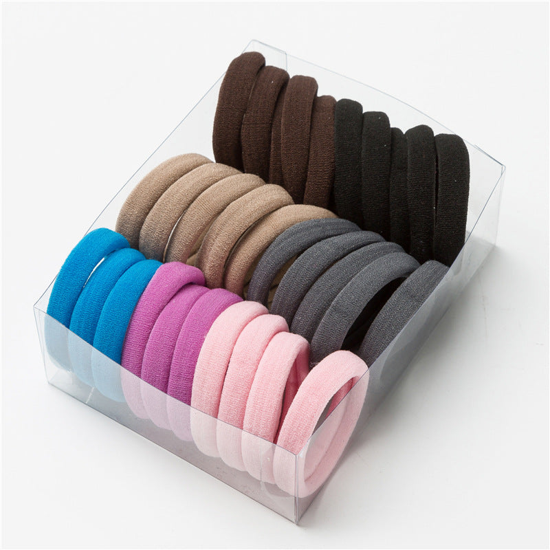Seamless black hair ring towel ring ladies hair rope base base rubber band leather sleeve children's hair accessories manufacturers direct supply