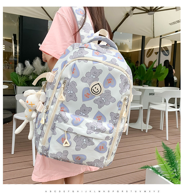 Student Schoolbag Japanese Style Simple Korean Style Backpack for Middle School Students and College Students Girls Cute Casual All-match Backpack