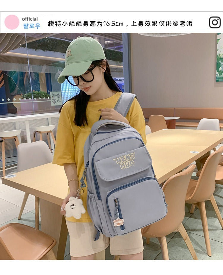 Junior high school Senior high school student schoolbag Korean leisure backpack 2024 autumn new large capacity simple trend backpack