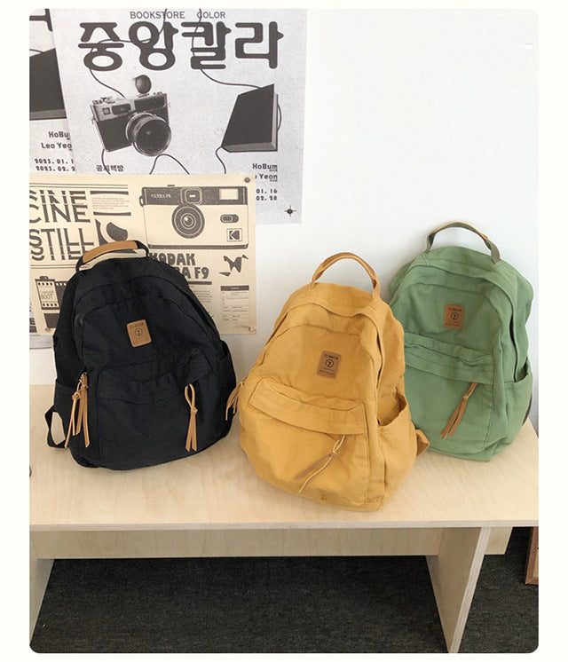 Schoolbags for Men and Women, Backpacks for Middle and High School Students, Travel Lightweight Backpacks, Large-Capacity Casual Canvas Travel Bags
