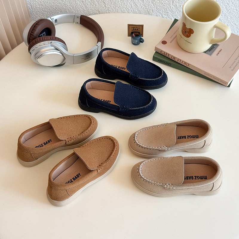 Children's Beanie Shoes, British Style Retro Loafers, Boys' Casual Leather Shoes, Little Girls' Casual Shoes, Kidsren's Shoes