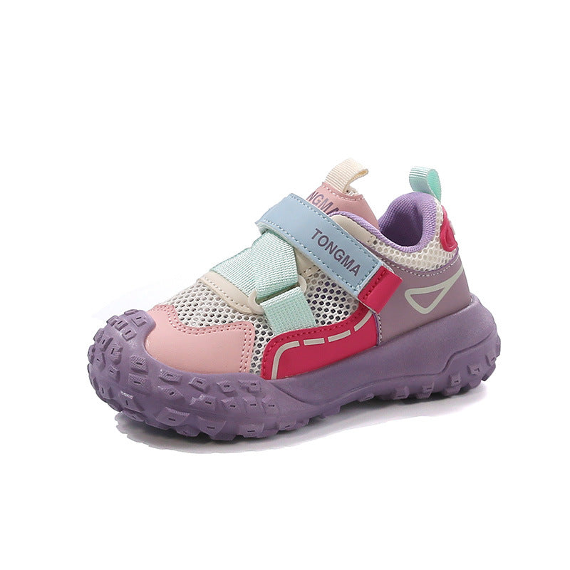 Children's Single Mesh Sports Shoes 2025 Summer New Soft Sole Non-Slip Breathable Fashion Versatile Casual Shoes for Middle and Large Children