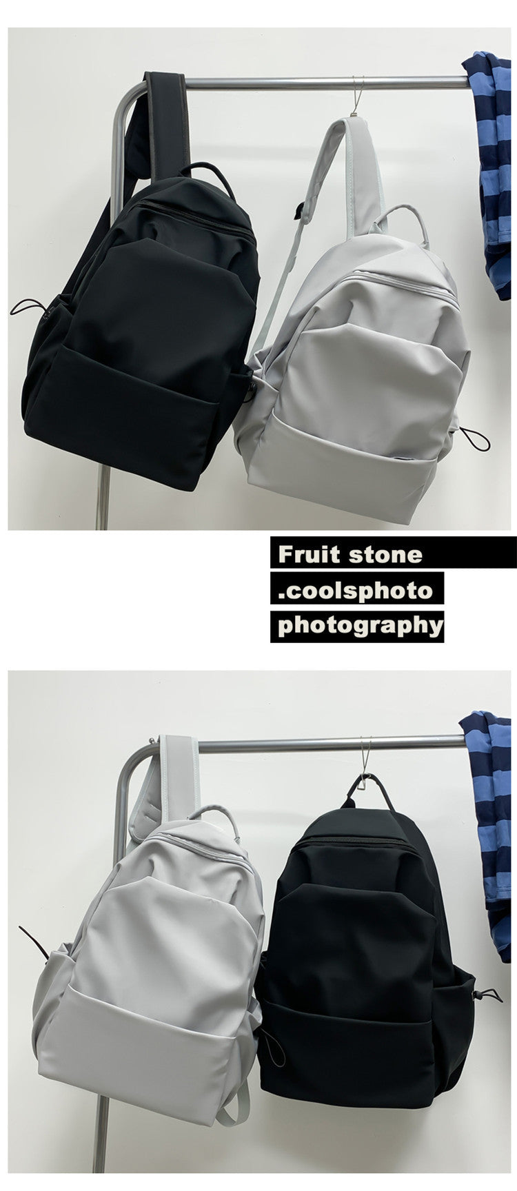 New Nylon Backpack Men's Computer Bag Men's Casual Senior high school College Student Schoolbag Simple Travel Backpack Wholesale