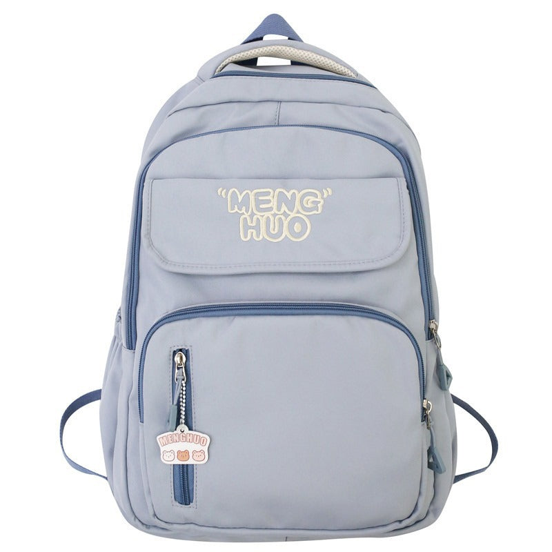 Junior high school Senior high school student schoolbag Korean leisure backpack 2024 autumn new large capacity simple trend backpack