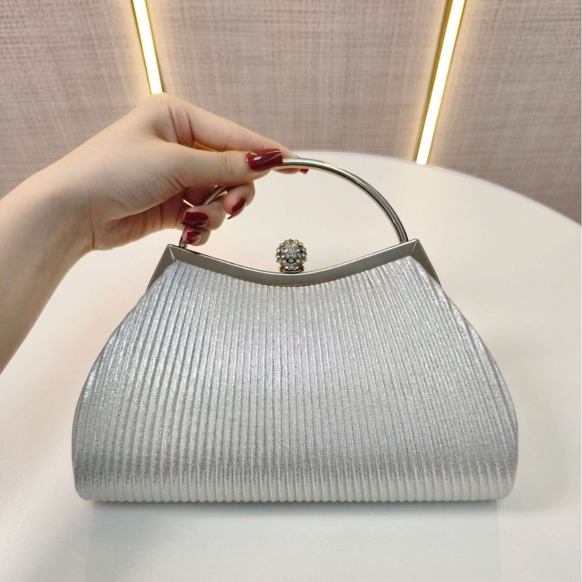New Evening Bag, Banquet Bag, Diamond Dress Bag, Pleated Handbag, Cheongsam Evening Bag, Princess Bag, Ktv Handbag
