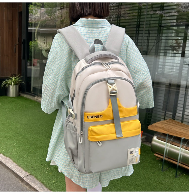 Schoolbag Women's Korean-style Harajuku Backpack Campus Style Junior High School Senior high school Student Schoolbag Simple Fashionable Large Capacity Backpack