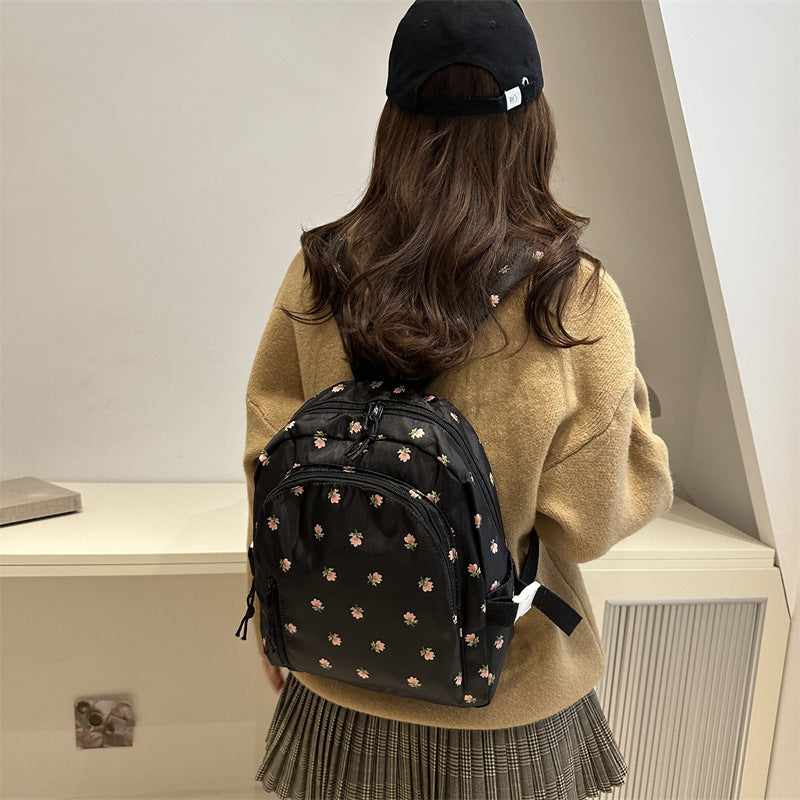 Fashionable and Simple Printed Backpack, Trendy and Trendy, Lightweight, Large-Capacity, Personalized School Bag for Middle School Students, Women's Backpack