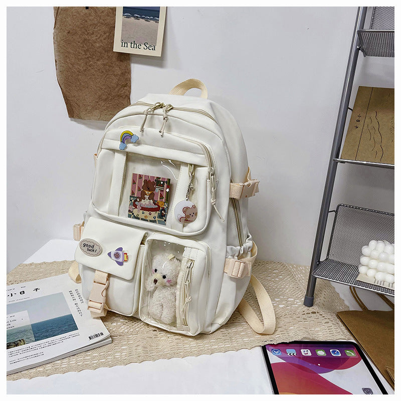 Cute Backpack 2026 New Model Large Capacity Fashionable and Stylish High School Student Schoolbag Female Korean Style Junior High School Student Backpack