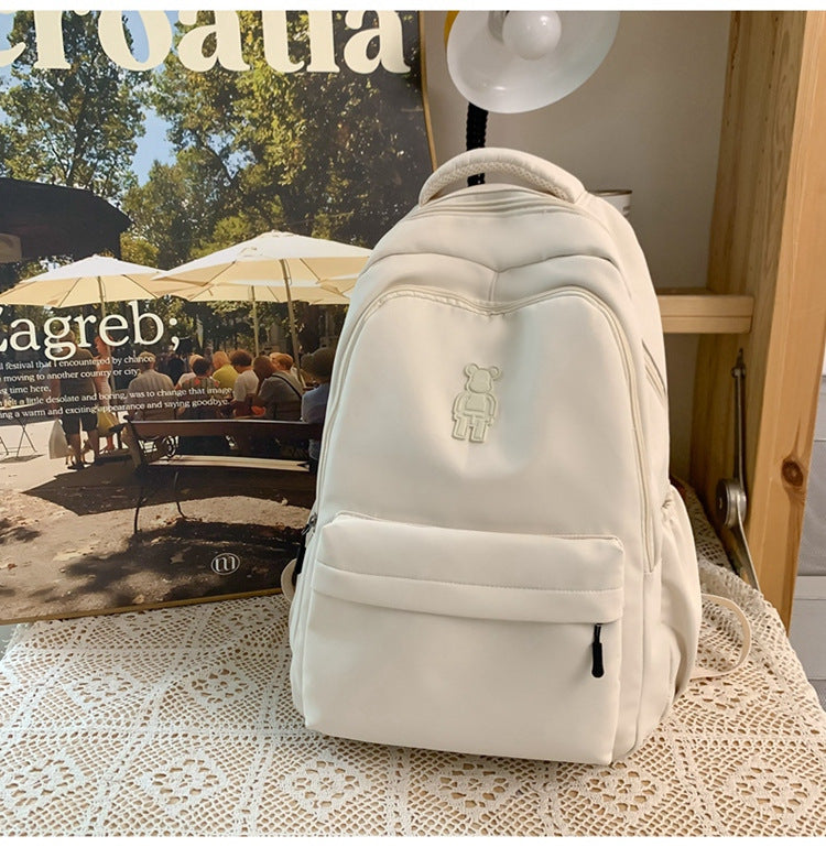 Simple Youth Campus Schoolbag Fashion Trend College Student Backpack Nylon Breathable Class Commuter Women Backpack