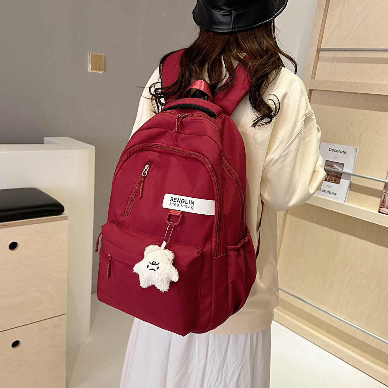 Simple Schoolbags for Boys, College Students, High School Students, Large-Capacity Girls' Backpacks, College Style Korean Fashion Couple Pairs
