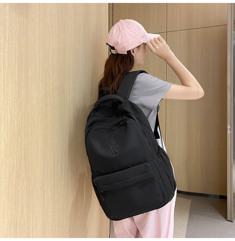 Simple Youth Campus Schoolbag Fashion Trend College Student Backpack Nylon Breathable Class Commuter Women Backpack