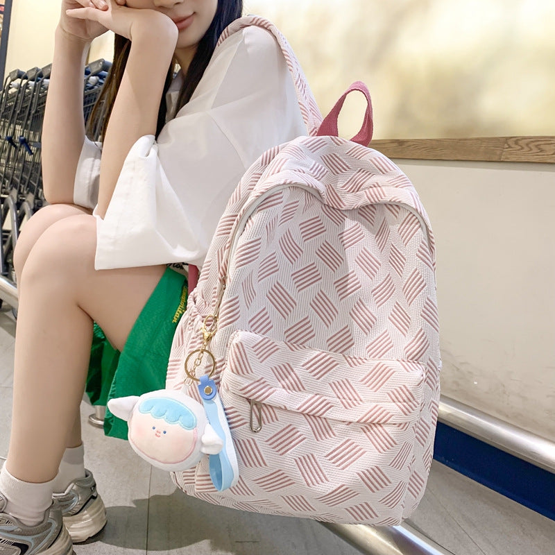 Ins Fresh and Sweet Student Schoolbag New Women's Bag Quilted Simple Backpack Casual Versatile Backpack