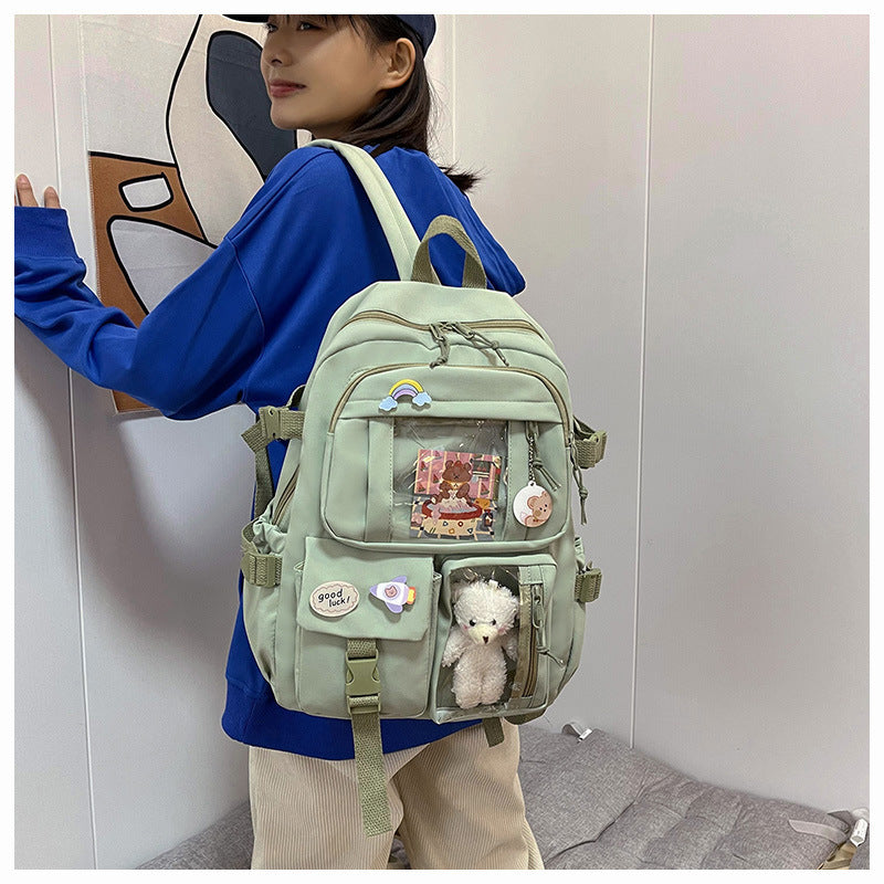 Cute Backpack 2026 New Model Large Capacity Fashionable and Stylish High School Student Schoolbag Female Korean Style Junior High School Student Backpack