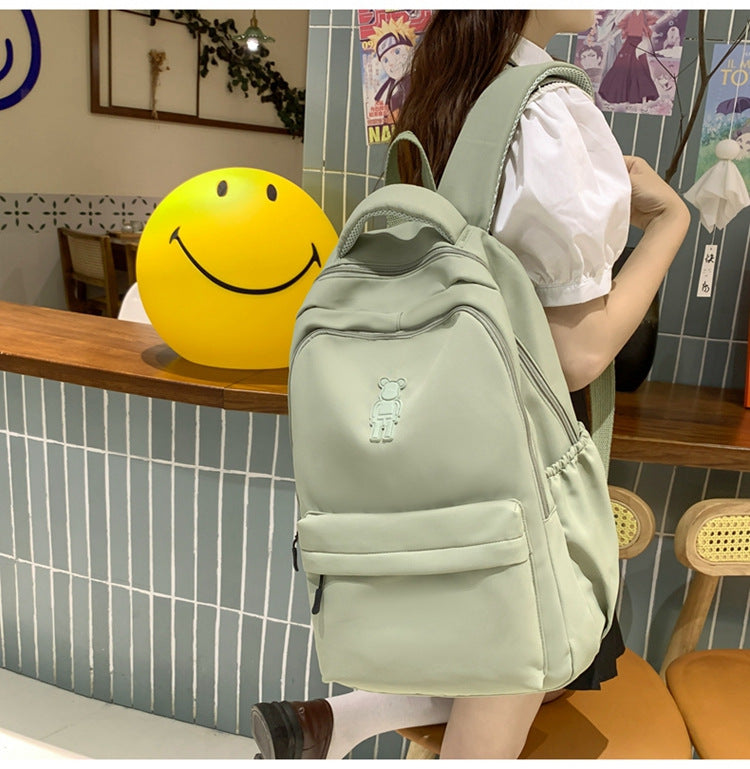 Simple Youth Campus Schoolbag Fashion Trend College Student Backpack Nylon Breathable Class Commuter Women Backpack