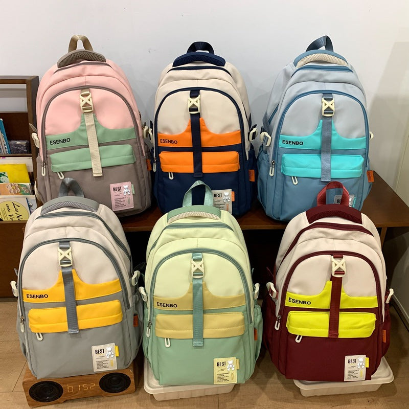 Schoolbag Women's Korean-style Harajuku Backpack Campus Style Junior High School Senior high school Student Schoolbag Simple Fashionable Large Capacity Backpack