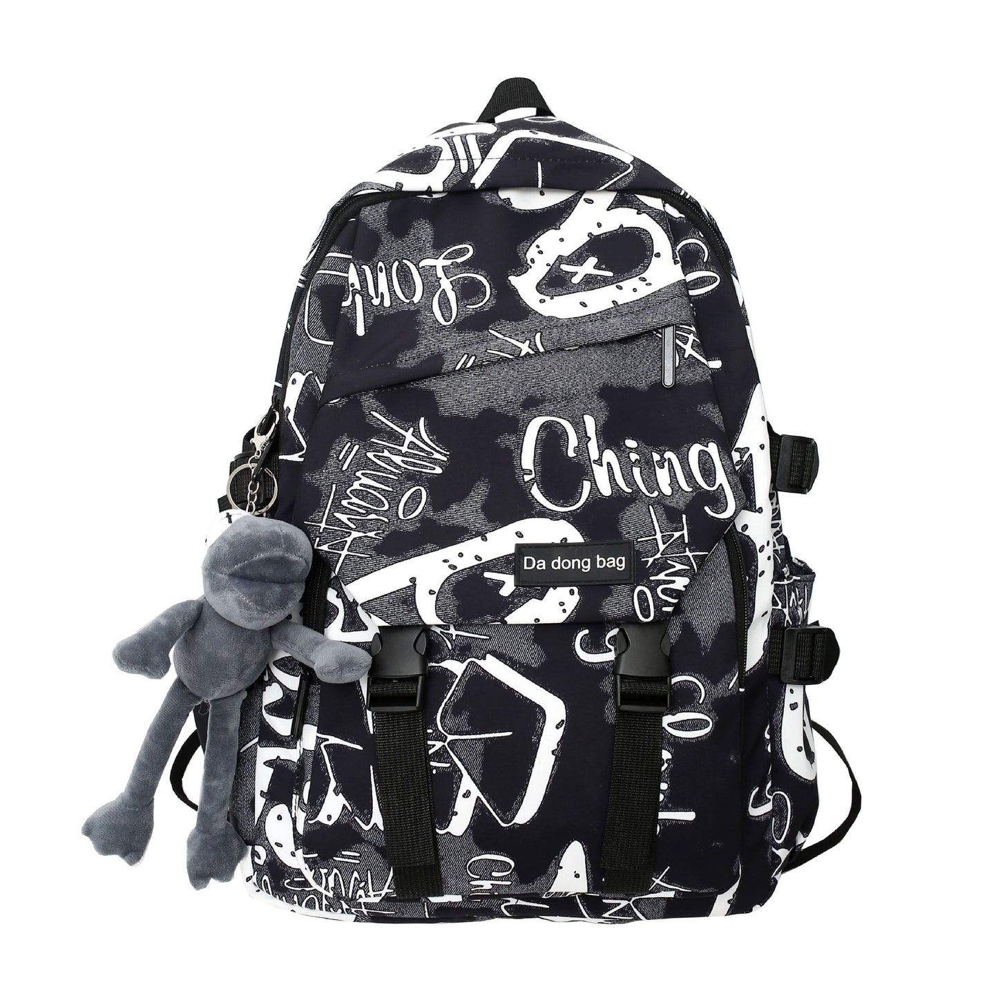 Trendy Brand Backpack Fashion Trendy Cool Large Capacity Graffiti Backpack Men's and Women's Casual College Student Schoolbag Male Junior High School Students