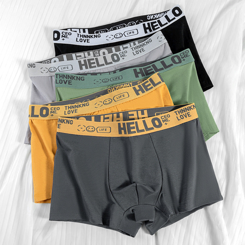 Men's underwear men's wholesale plus size waist antibacterial breathable comfortable cotton texture boxer shorts head male manufacturers on behalf of the hair