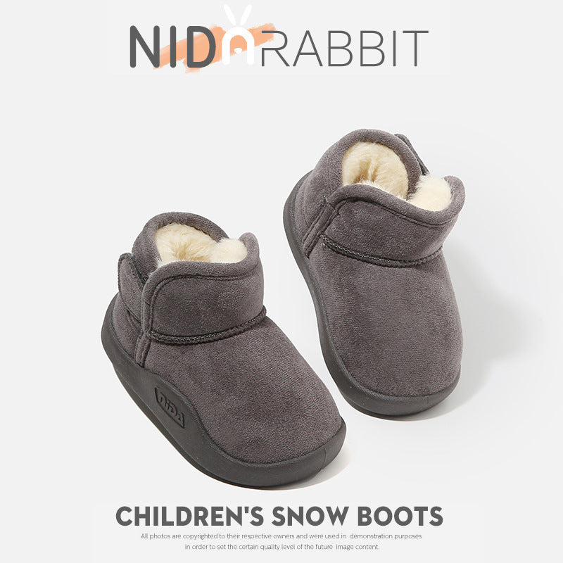 Children's Snow Boots Girls fleece-lined Thickened Boys Snow Cotton Children 2024 New Winter Big Cotton Shoes for Boys