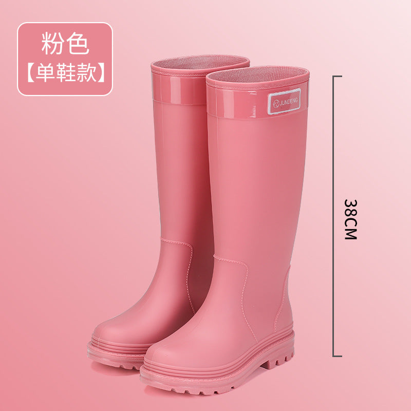 Foreign Trade Japanese and Korean Adult Fashion High Rain Boots Women's Water Boots fleece-lined Waterproof Non-slip Outer Wear Snow Boots Cross-border Explosions