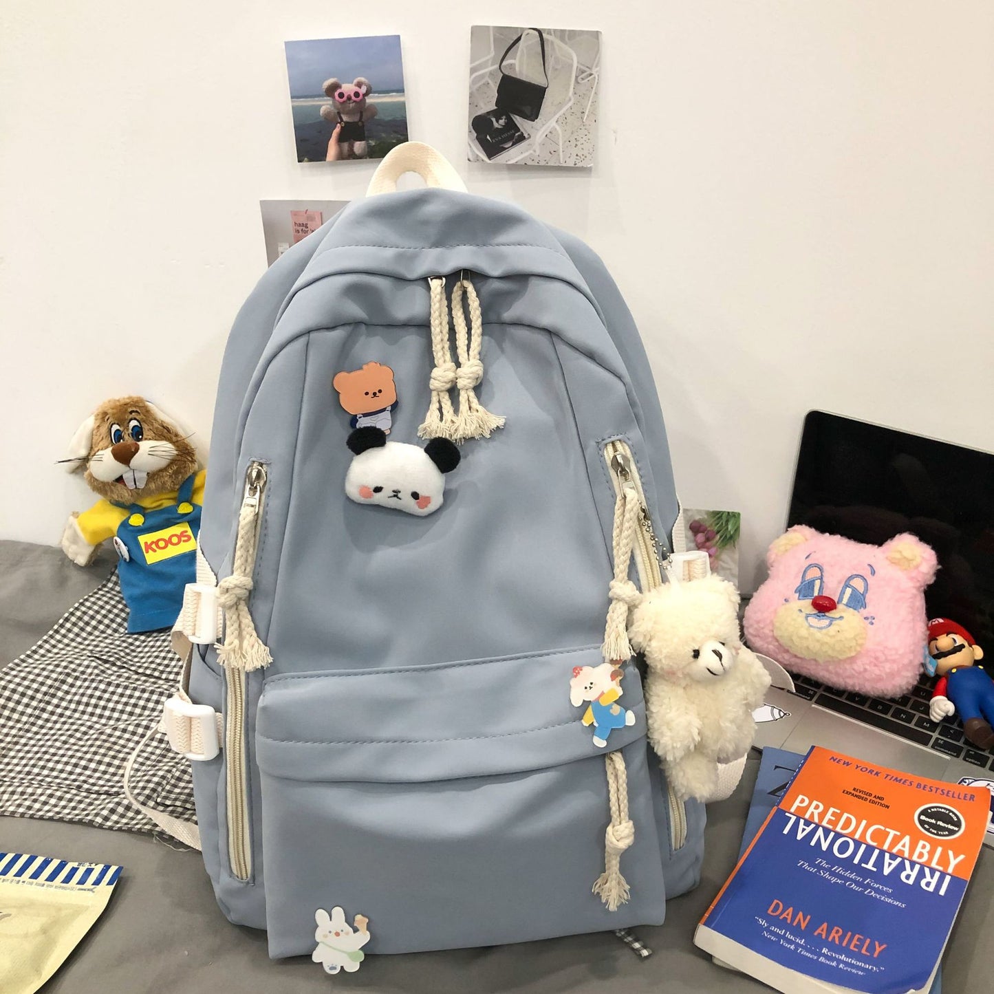 Japanese-Style Ins School Bag for Middle School Girls, High School Students, and College Students, Large Capacity, Simple Backpack, Double Shoulder Bag