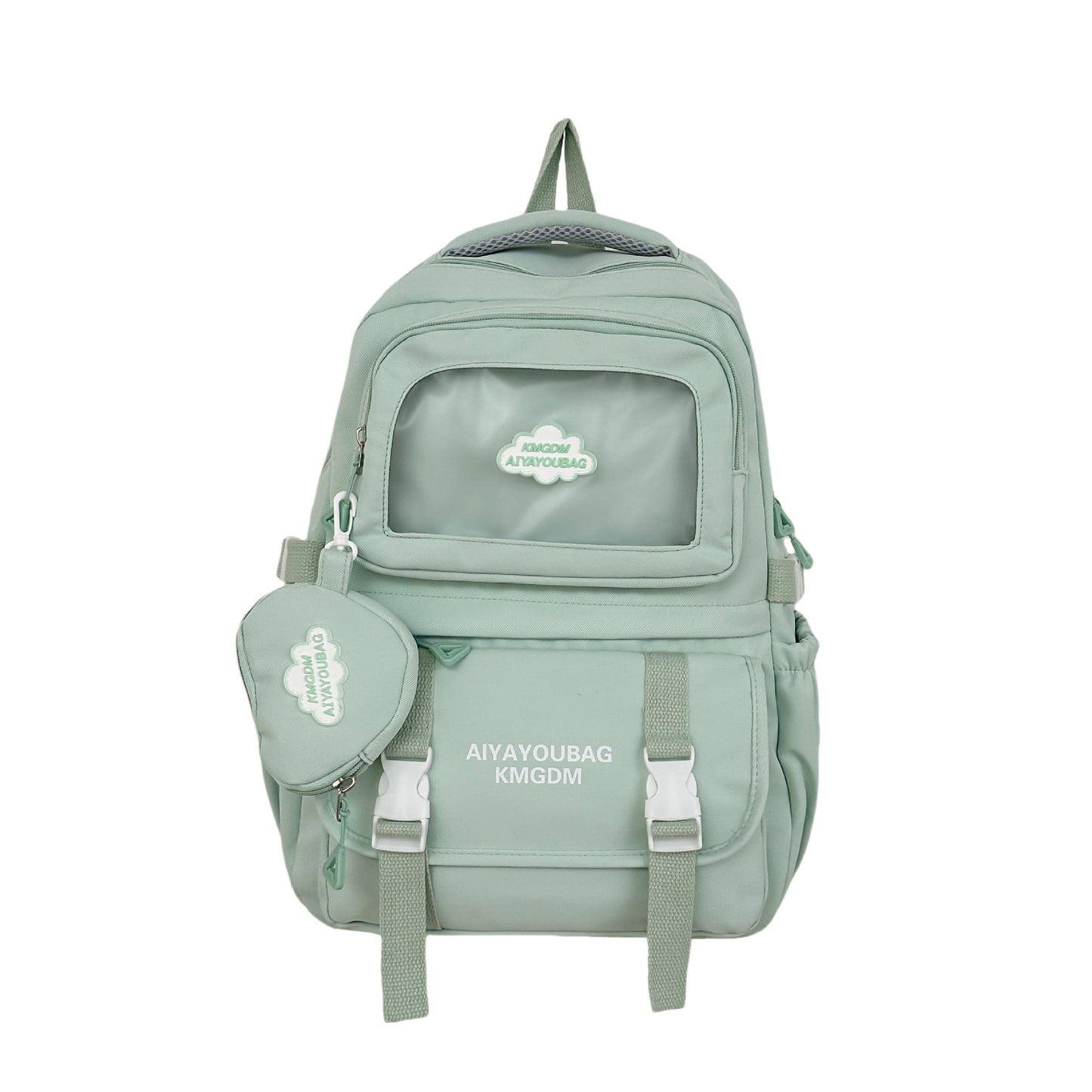 Customized Student Schoolbag Cream Style Cute Backpack Logo Print Computer Bag Junior High School Students Japanese Style Simple Backpack