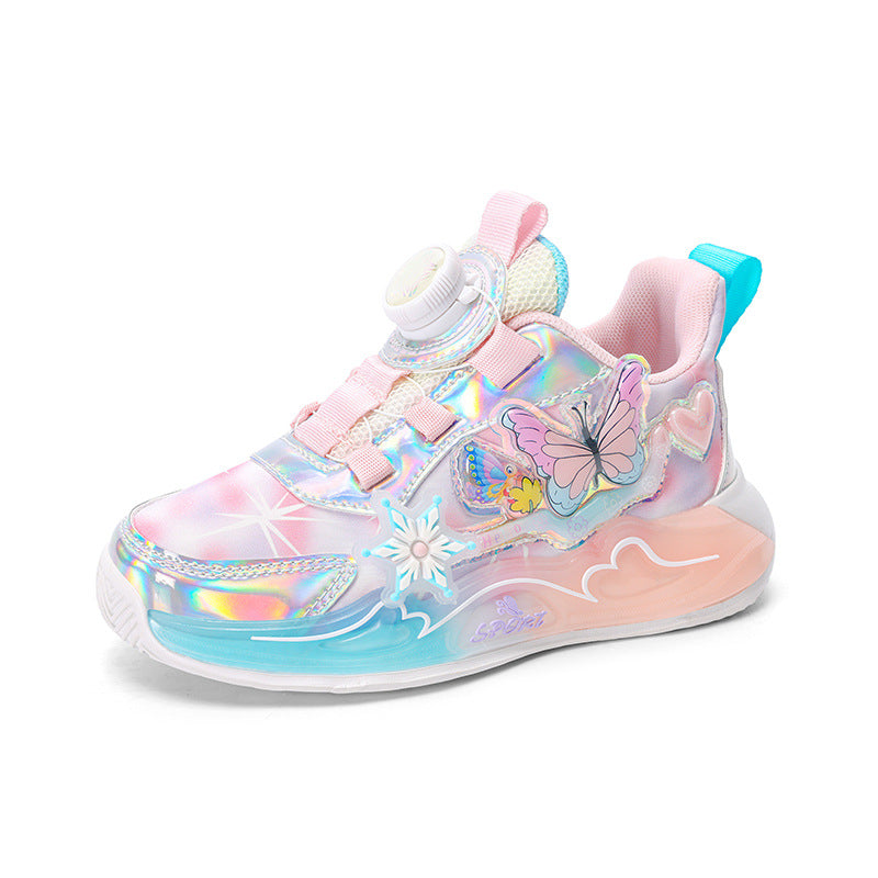 Girls sneaker 2025 spring new casual soft bottom children's mesh breathable primary school running shoes wholesale