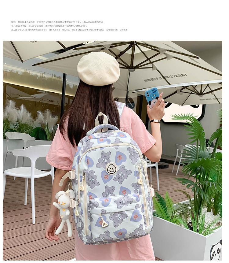 Student Schoolbag Japanese Style Simple Korean Style Backpack for Middle School Students and College Students Girls Cute Casual All-match Backpack
