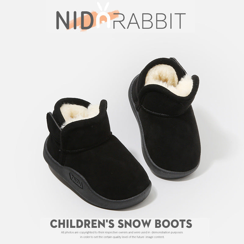 Children's Snow Boots Girls fleece-lined Thickened Boys Snow Cotton Children 2024 New Winter Big Cotton Shoes for Boys