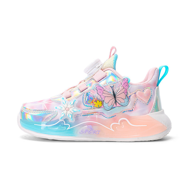 Girls sneaker 2025 spring new casual soft bottom children's mesh breathable primary school running shoes wholesale